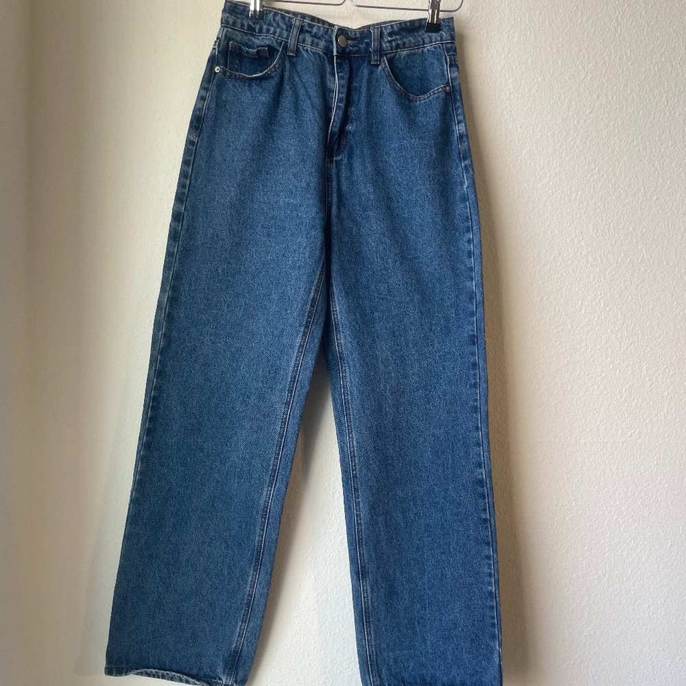 Blue Relaxed Straight Jeans